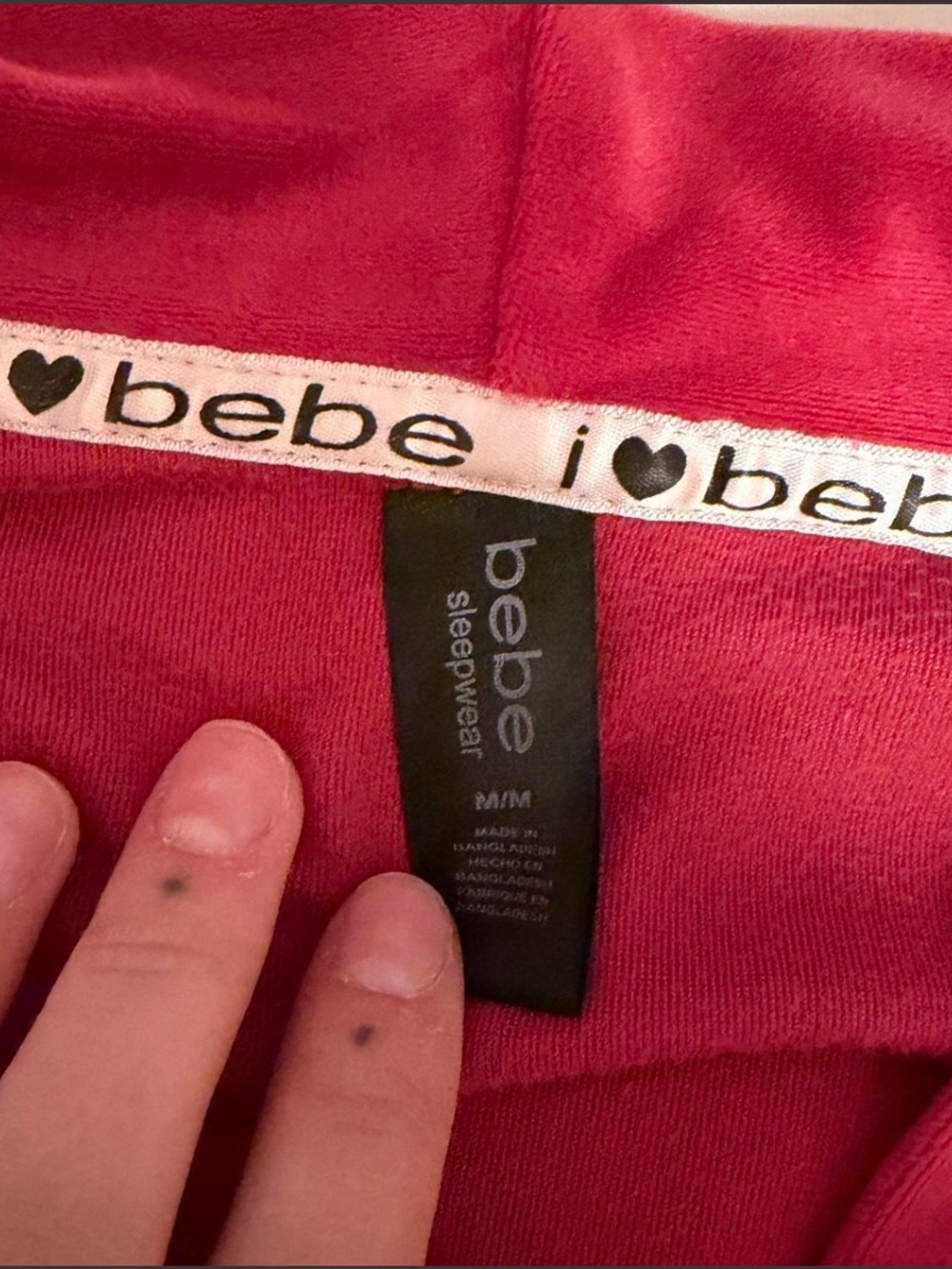 BEBE Pink Velour Robe - Picture 5 of 5